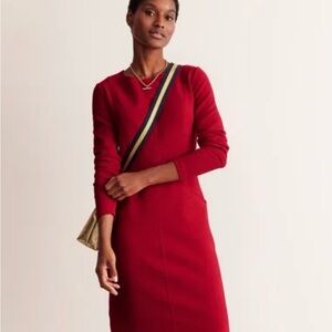 NWT Boden Ellen Ottoman Dress Red Salsa 10R